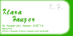 klara hauzer business card